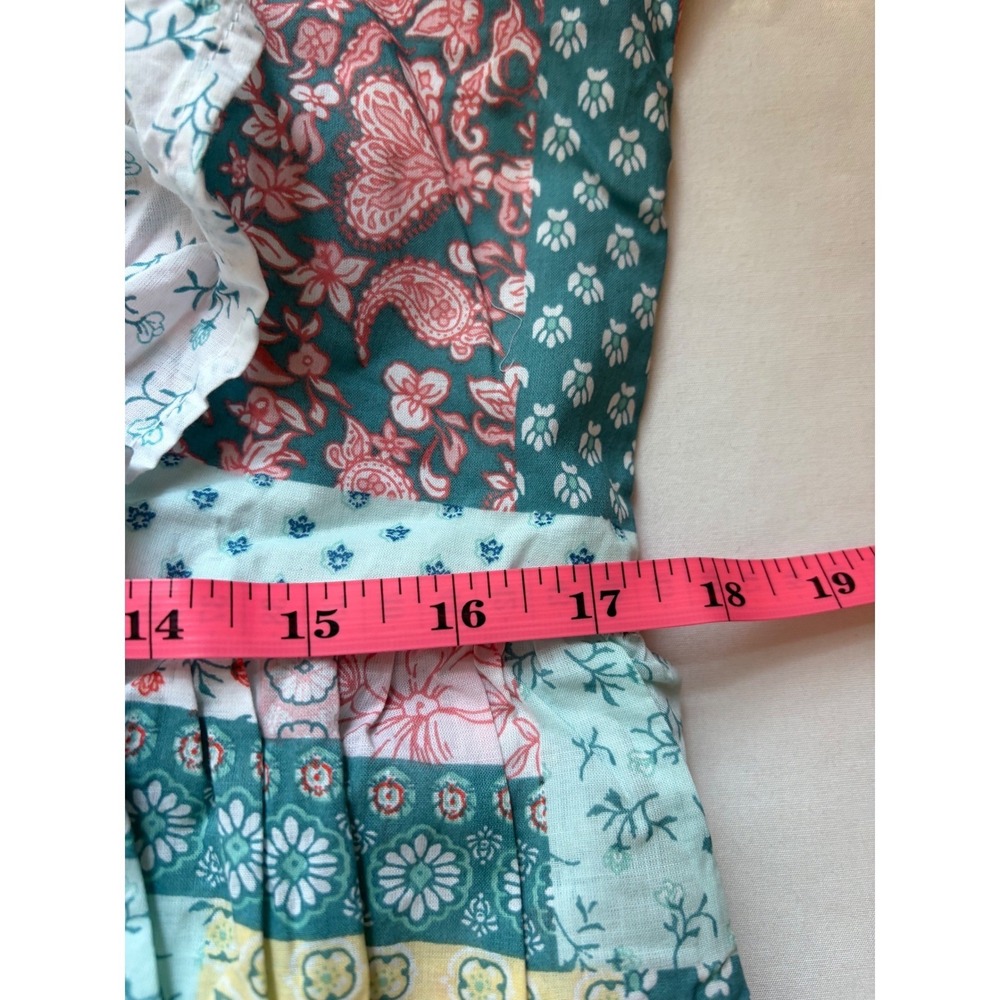 New Simply Southern Patchwork Small Tiered Maxi Dress Ruffle Cotton Cottagecore - Picture 4 of 12